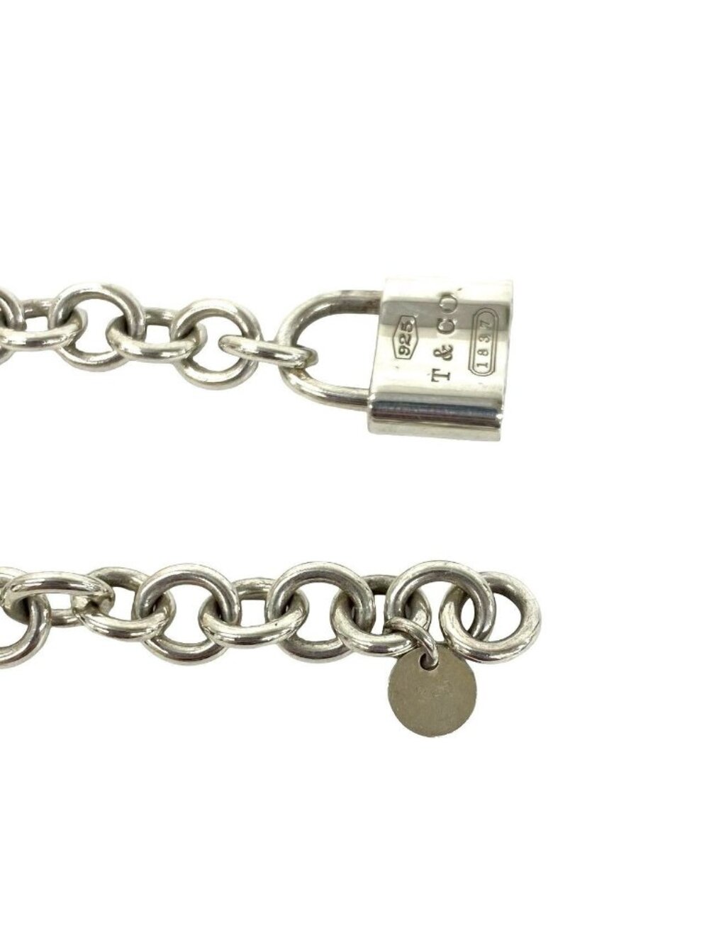 Tiffany & Co Cadena Lock Bracelet 925 Sterling Silver Chain - Picture 4 of 6